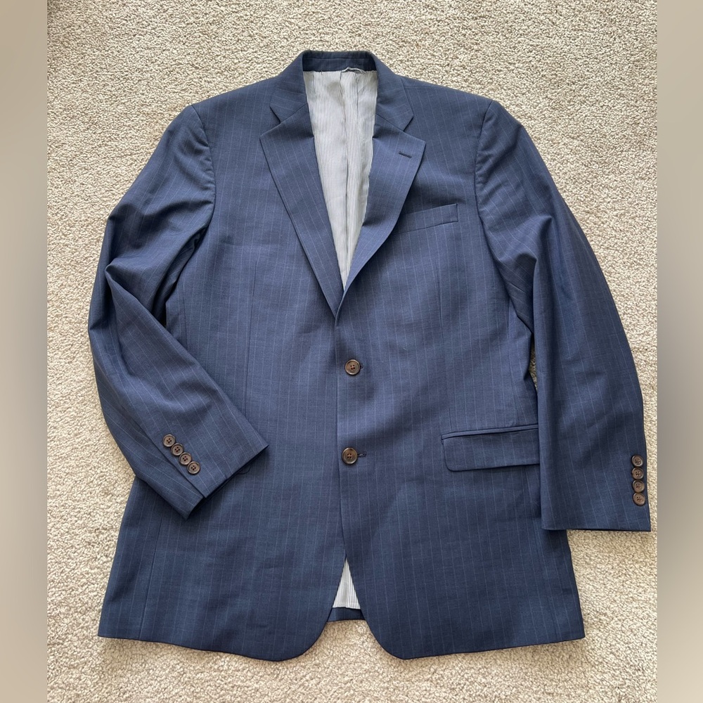 Brooks Brothers Blazer Jacket Mens 40R Explorer Fitzgerald Fit Blue Striped